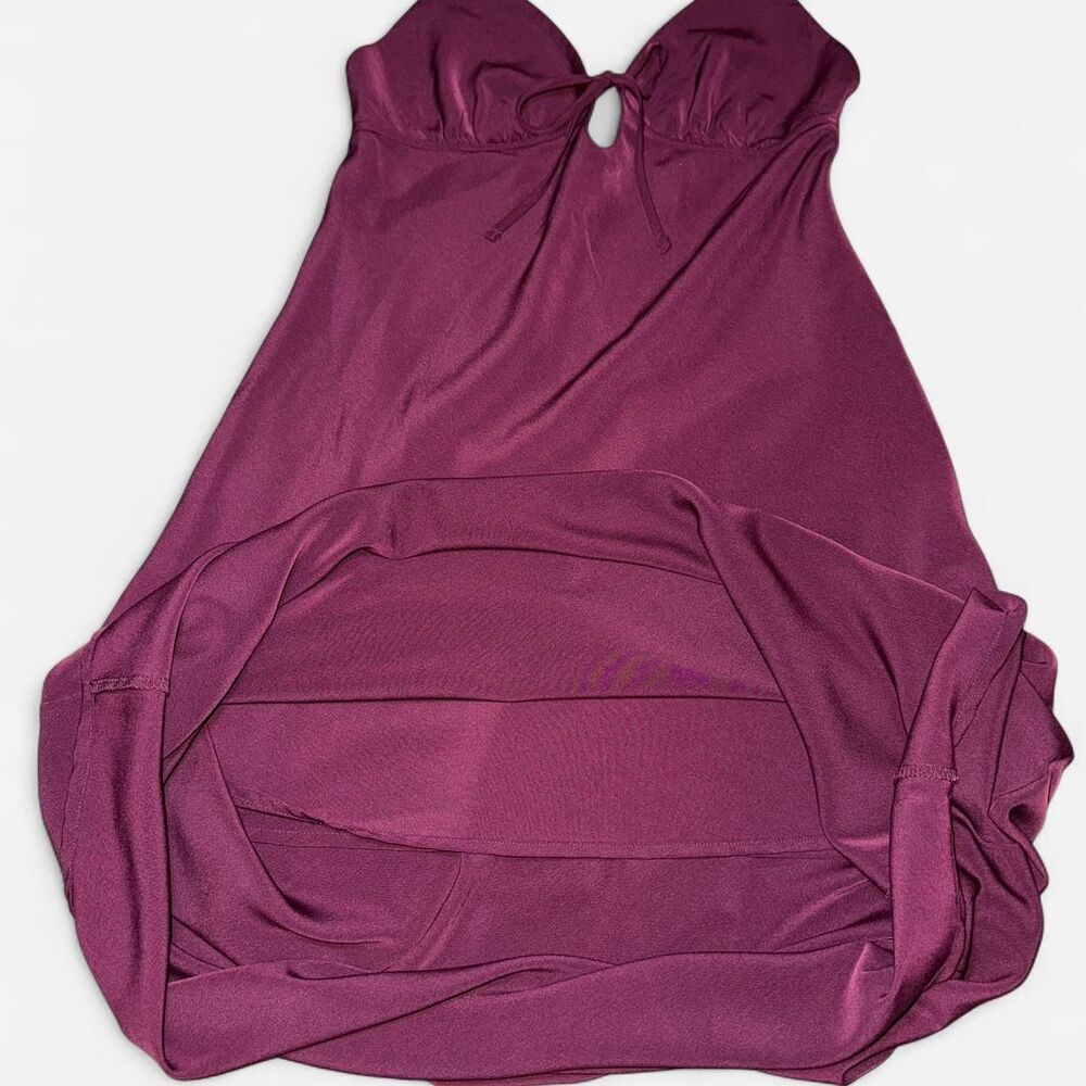 PINK Victoria's Secret "Fall In Love Midi Dress" - Plum Burgundy Slip Dress - Picture 5 of 13